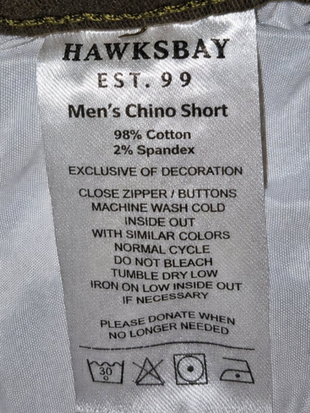 HAWK'S BAY Mens Chino Shorts Size 38 Flex Stretch Technology NWT - Picture 10 of 11